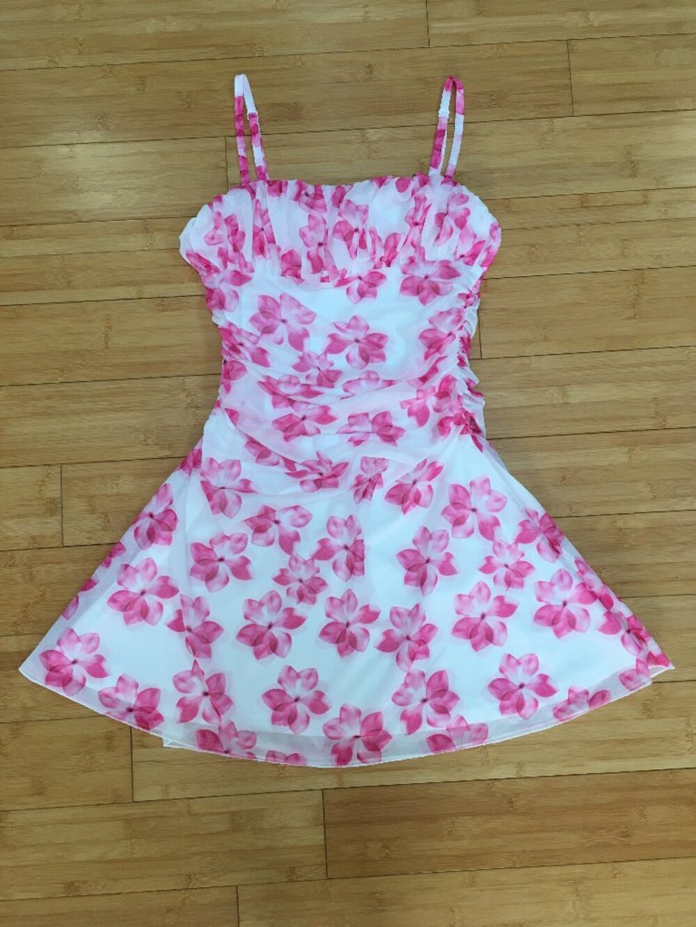 NWOT SHEIN Floral Print Ruched Bust Cami Dress